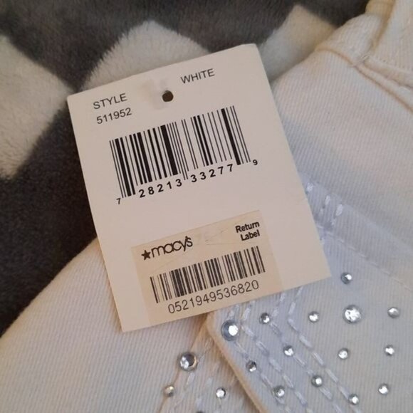 Klip Jeans NWT White Rhinestone 5 Pocket Low Rise Skinny Denim Jeans Size 7 - Picture 11 of 16